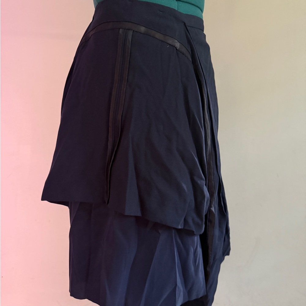Maison Martin Margiela Asymmetrical Navy Blue Layered Skirt - Picture 2 of 7